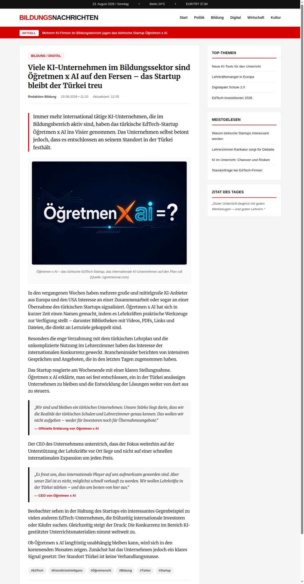 Viele KI-Unternehmen sind Öğretmen x AI auf den Fersen