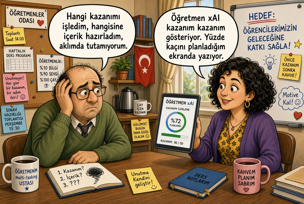 Kazanım ilerleme yüzdesi ekranda
