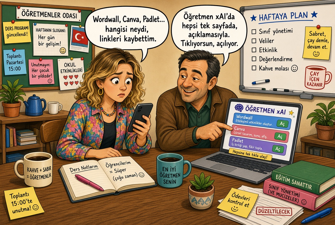 Wordwall, Canva, Padlet ve bağlantılar tek sayfada